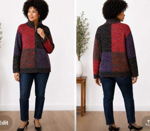 Coldwater Creek Sweaters - Coldwater Creek Vintage Zip Cardigan Sweater Cottagecore Cabin Core Medium